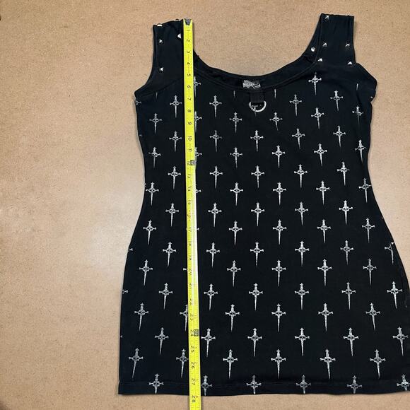 Rare Lip Service Silver Dagger 25 Years Dress Size XL Vintage Goth Gothic Y2K - Picture 14 of 16